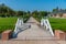 Orangerie and surrounding garden at Schwetzingen palace in Germany during sunny summer day