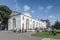 The Orangery restaurant and cafe setting among lush botanic area at Kew Gardens in Richmond upon Thames, England