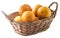 Oranges basket isolated