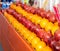 Oranges and pomgranades rows stacked on top of each other