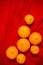 Oranges on red fabric , Chinese New Year