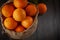 Oranges in sackcloth basket citrus fruit vitamins