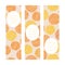 Oranges. Vertical banner set. Scratched fruits.