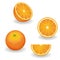 Oranges, whole, half, slice, wedge