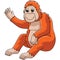 Orangutan Animal Cartoon Colored Clipart