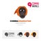 Orangutan animal concept icon set and modern brand identity logo template and app symbol based on comma sign