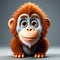 Orangutan Charm: Highly Detailed 3D Rendering