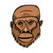 Orangutan face drawing. Line art colorful vector drawing. Totem animal, tattoo design, symbol