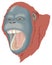 orangutan head face animal vector illustration transparent background