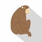 Orangutan monkey icon, flat style