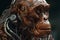 Orangutan and Robot Head in Highly Detailed 3D with Cinematic Lighting and Rococo Style