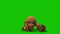 Orangutans Attacks Green Screen Monkey Animals 3D Rendering Animation