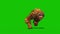 Orangutans Runcycle Front Green Screen Monkey Animals 3D Rendering Animation