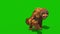 Orangutans Walks Front Green Screen Monkey Animals 3D Rendering Animation