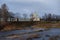 Oranienbaum park view with Grand Menshikov Palace and pond. Oranienbaum Lomonosov town