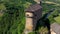 Orava castle in Slovakia. Medieval fortress on extremely high and steep cliff by the Orava river.