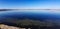 Orbetello, western lagoon, sky that is reflected on the lake. view on Giannella beach