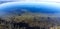 Orbetello, western lagoon, sky that is reflected on the lake. view on Giannella beach