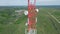 Orbit flight around Telecommunication antenna tower with 5G and 4G base network