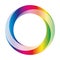 Orbit icon. Rounded vector ring designed with blended gradients in rainbow spectrum colors