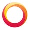 Orbit icon. Rounded vector ring designed with blended gradients in red, orange and yellow