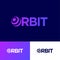 Orbit logo. Types and letter and O like a planet or sphere. Abstract space logo on different backgrounds.