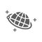 Orbit, science, world icon. Gray vector sketch.