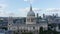 Orbit shot around Saint Pauls Cathedral. Historic religious building on Ludgate Hill. Baroque church with large dome