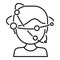 Orbital headache icon outline vector. Drunk patient