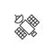 Orbital satellite outline icon