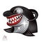 Orca face in profile with bared teeth logo for any sport team isolated