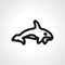 Orca killer whale line icon. Orca killer whale linear outline icon