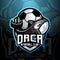 Orca killer whale mascot football soccer team logo design vector with modern illustration concept style for badge, emblem and