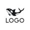 Orca logo design, vector icon or clipart.