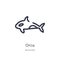 Orca outline icon. isolated line vector illustration from animals collection. editable thin stroke orca icon on white background