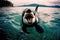 orca wild animal making a selfie with a smartphone illustration generative ai