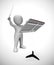 Orchestra conductor conducting orchestral music - 3d illustration