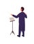 Orchestra conductor flat color vector faceless character