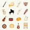 Orchestra musical instruments vector illustration