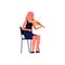 Orchestra musician with violin, flat vector illustration isolated.