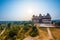 Orchha Palace, Madhya Pradesh. Also spelled Orcha, famous travel destination in India. Wide angle.