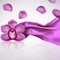 Orchid Flower on a Background Fabric Folds