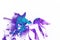 Orchid flower glowing blue and violet neon color