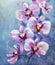 Orchid flowers. Oil painting