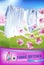 Orchid fragrance fabric softener gel ads. Vector realistic Illustration with laundry clothes and softener rinse container. Vertica