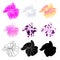 Orchid Phalaenopsis various colours natural, outline, silhouette,flower twelve on a white background vintage vector editable