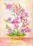 Orchid picture. Bouquet of pink flowers. indoor plant. Figure oi