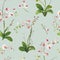 Orchid Tropical Leaves and Flowers Background. Seamless Pattern