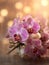 Orchid wedding bouquet flower on blurred window background