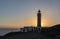 Orchidilla Lighthouse at sunset. El Huerro Island. Canaries.